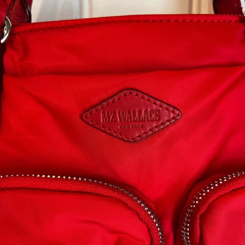 MZ Wallace CHELSEA convertible Backpack Tote BRIGHT CHERRY RED π - Picture 8 of 16